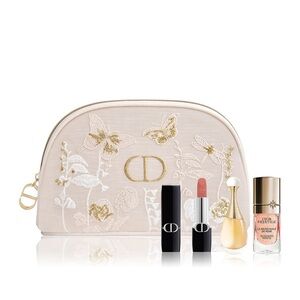 Dior Embroidered Cosmetic Pouch with Beauty Samples! New!